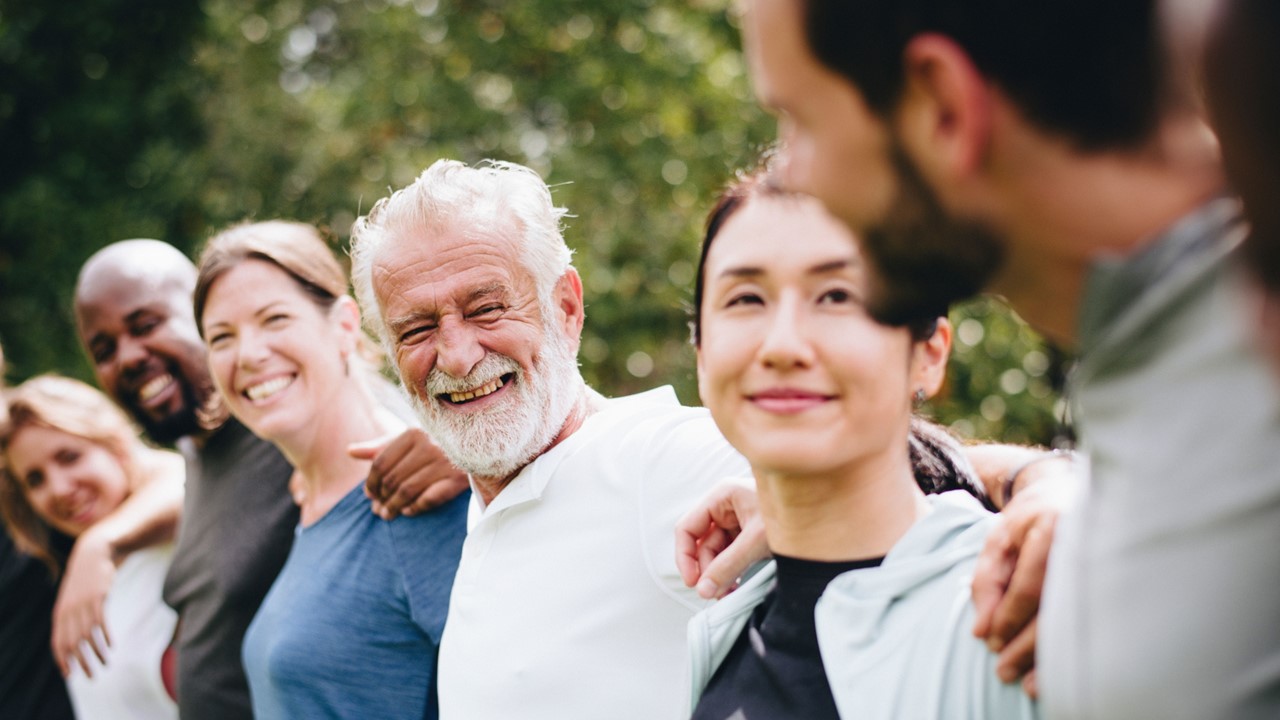 People enjoying good health outdoors