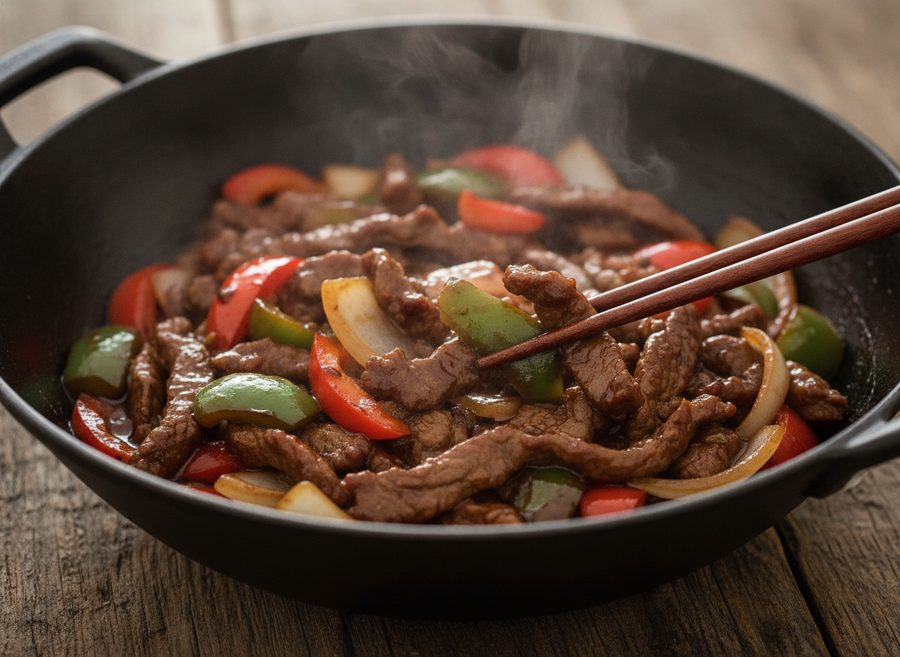 Beef & Pepper Black Bean Stir-Fry