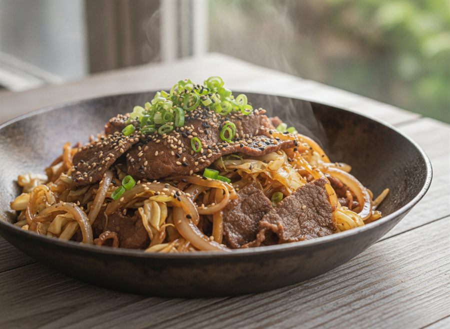 Japanese Beef & Cabbage Stir-Fry