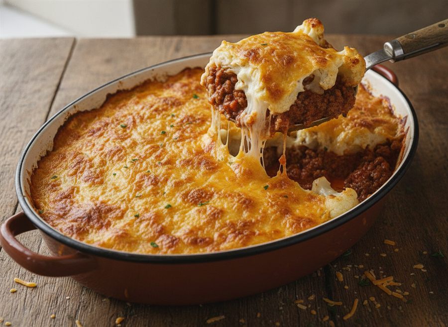 Beef & Cauliflower Cheese Bake