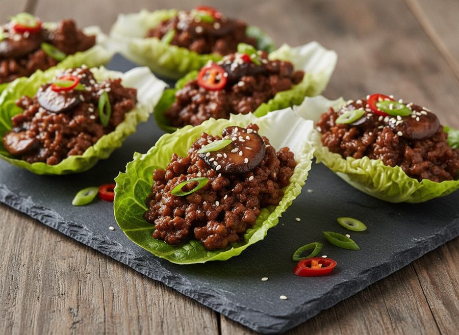 Beef & Mushroom Lettuce Wraps