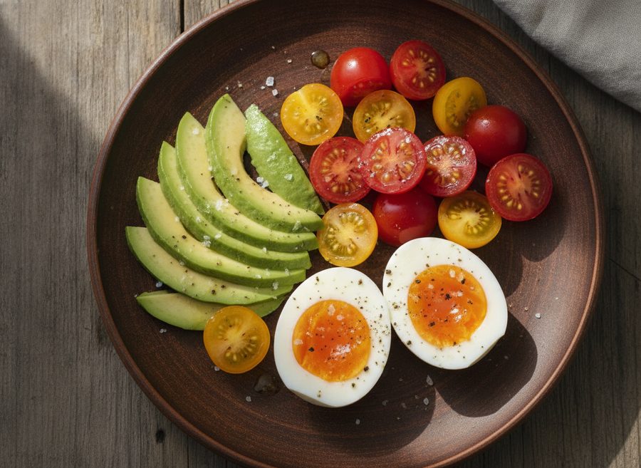 Boiled Eggs with Avocado & Tomatoes