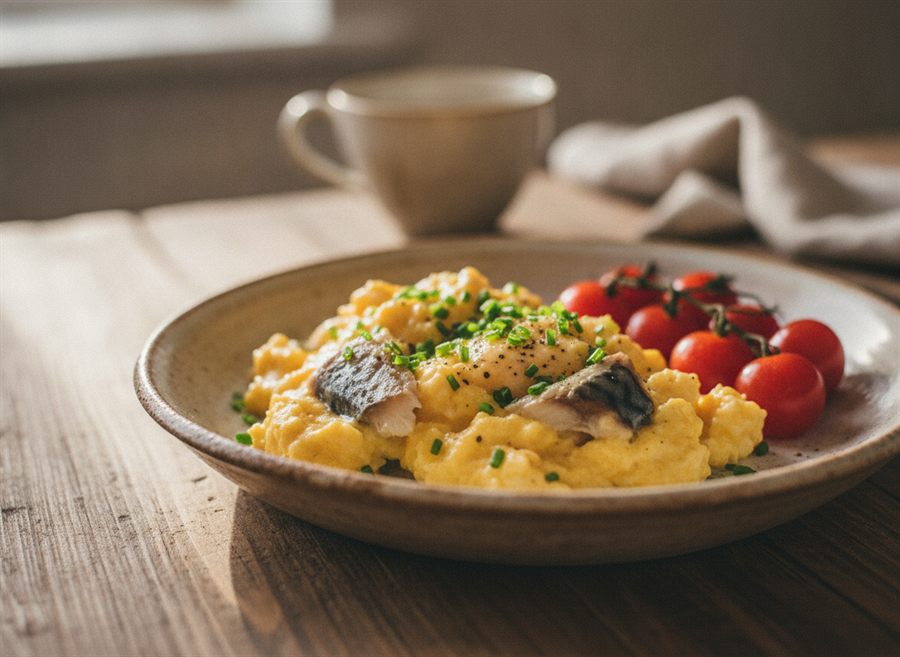 Smoked Mackerel with Scrambled Eggs
