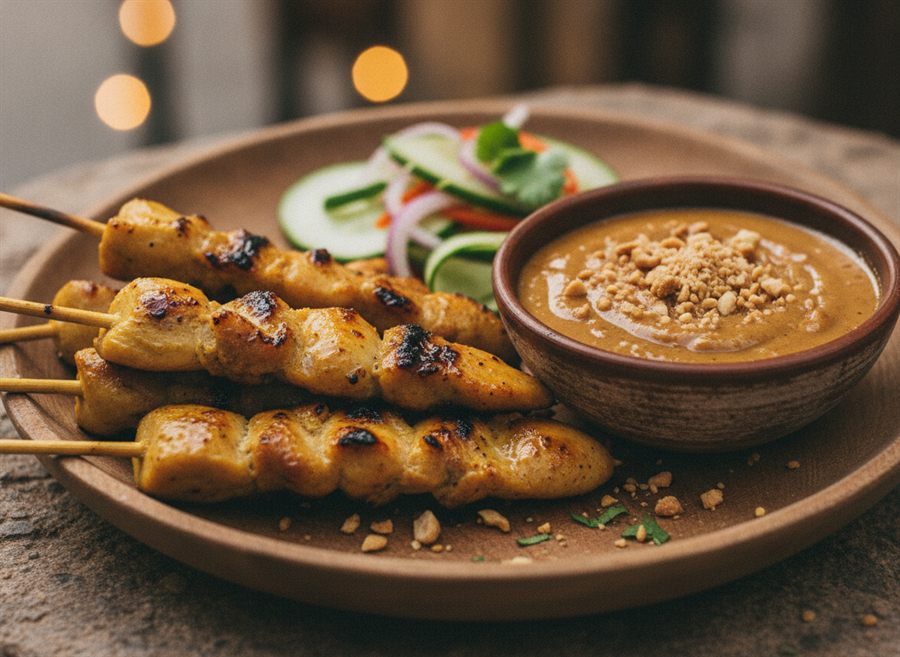 Chicken Satay with Peanut Sauce