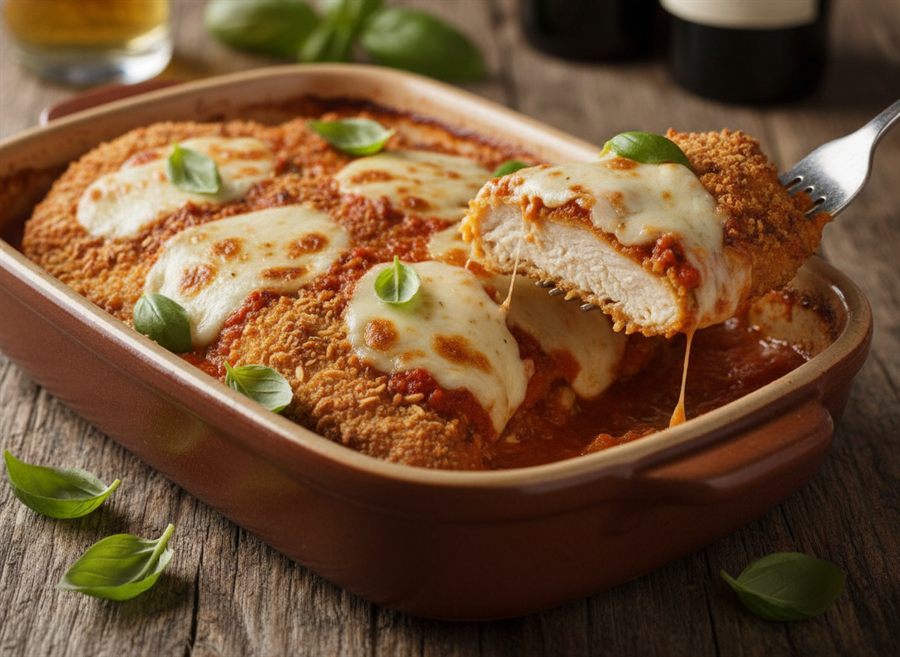 Chicken Parmigiana (Almond Crumb)