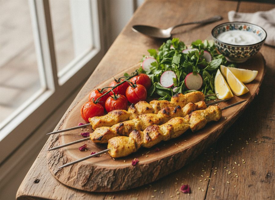 Persian Saffron Chicken (Joojeh)