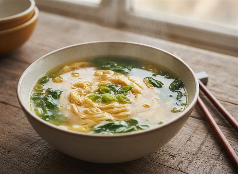 Egg Drop Soup with Greens