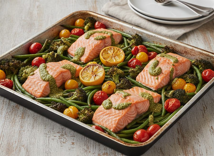 Salmon & Vegetable Traybake
