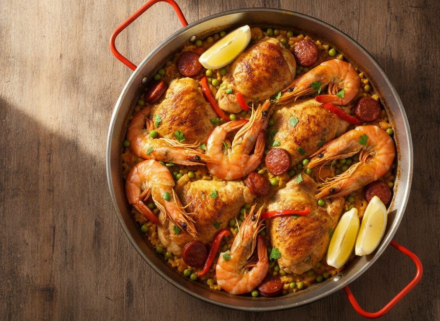 Chicken & Prawn Paella-Style