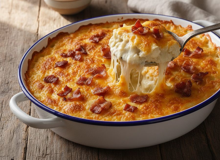 Cauliflower Cheese with Bacon