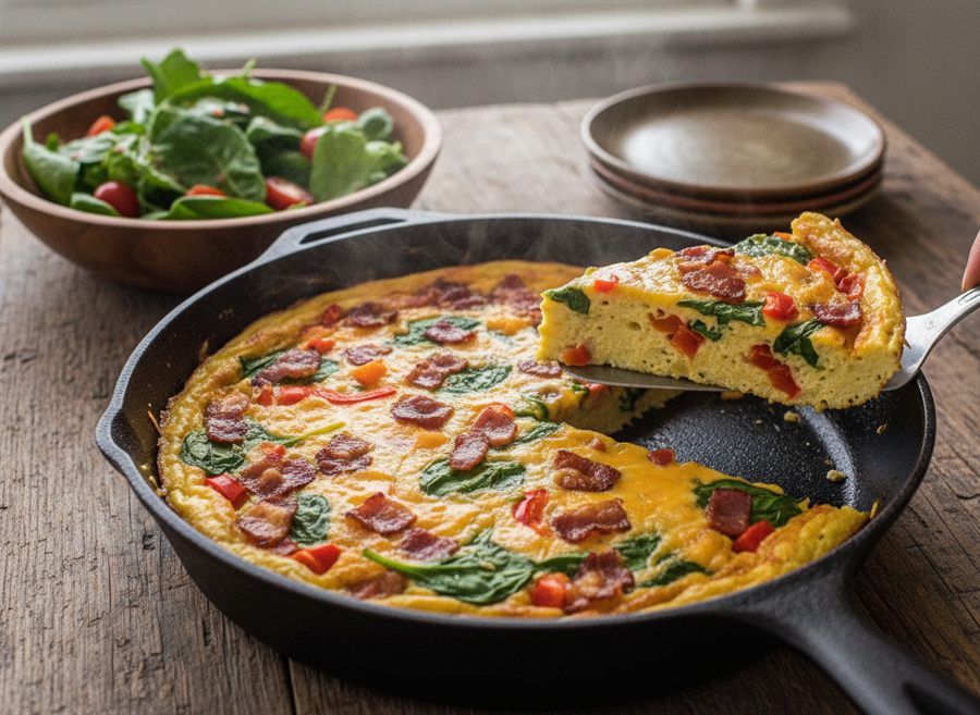 Frittata with Bacon & Greens