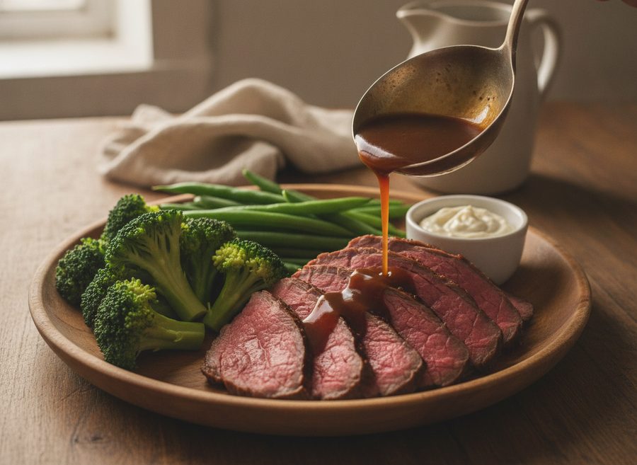 Roast Beef with Greens