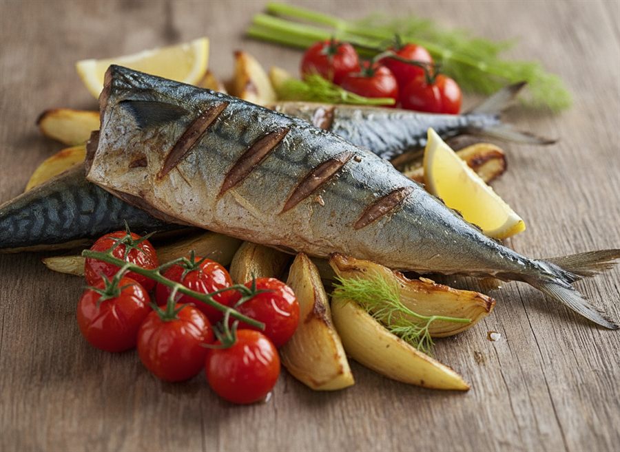 Grilled Mackerel with Roasted Fennel & Tomatoes