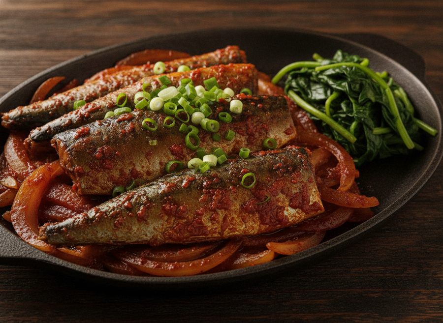 Korean Spicy Braised Mackerel