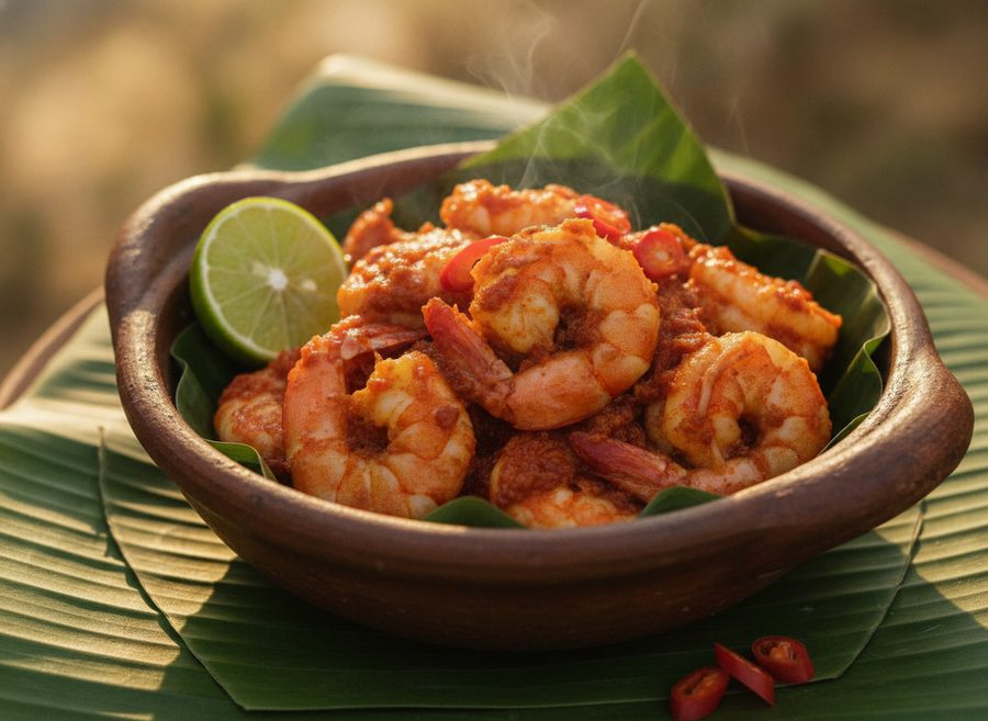 Indonesian Sambal Prawns