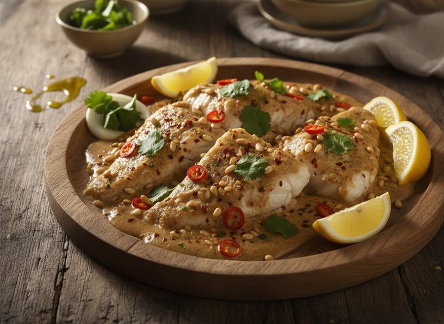 Lebanese Baked Fish (Samke Harra)