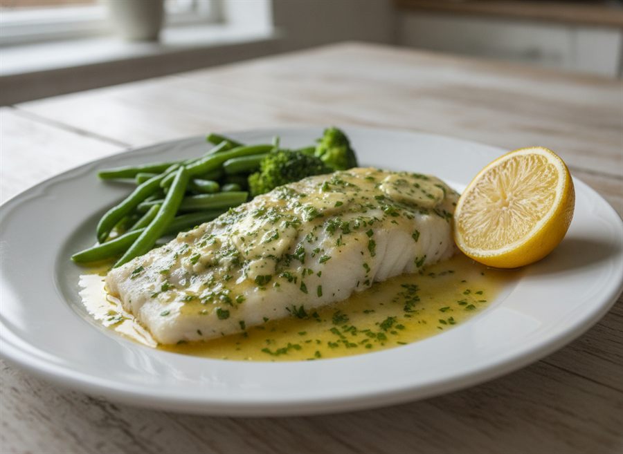 British Baked Fish with Herb Butter