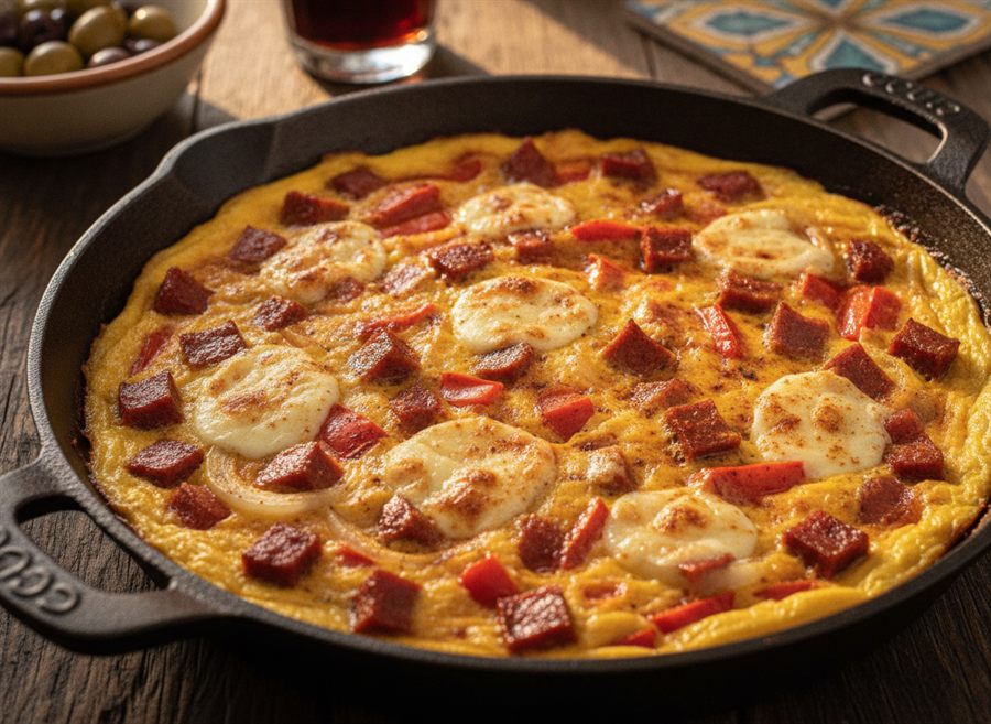 Chorizo, Pepper & Manchego Frittata