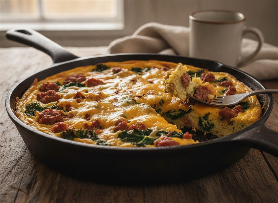 Spicy Sausage & Kale Frittata