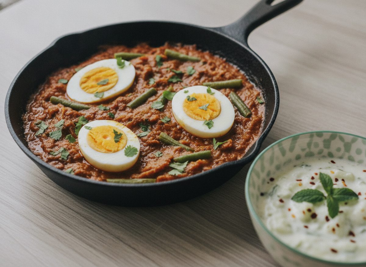 Anda Masala with Green Beans