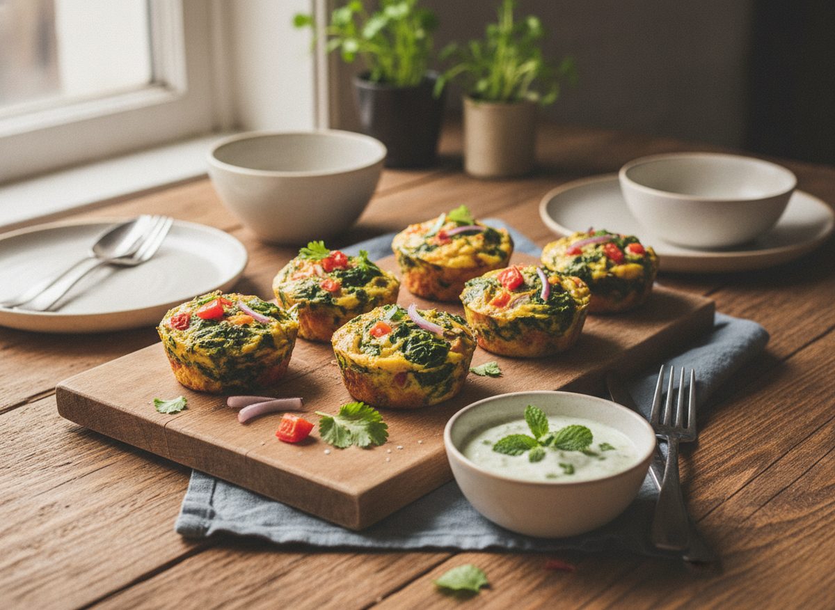 Masala Egg Muffins with Spinach