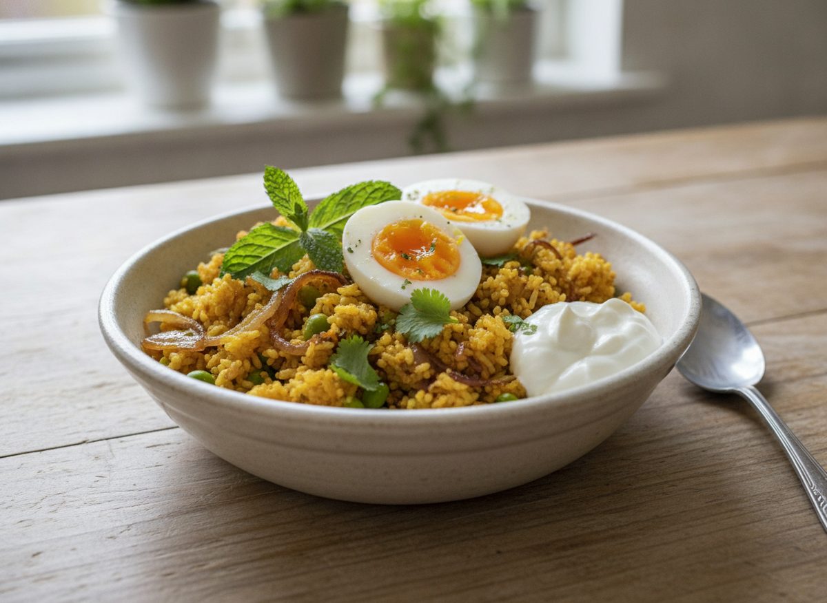 Egg & Cauliflower Rice Biryani Bowl