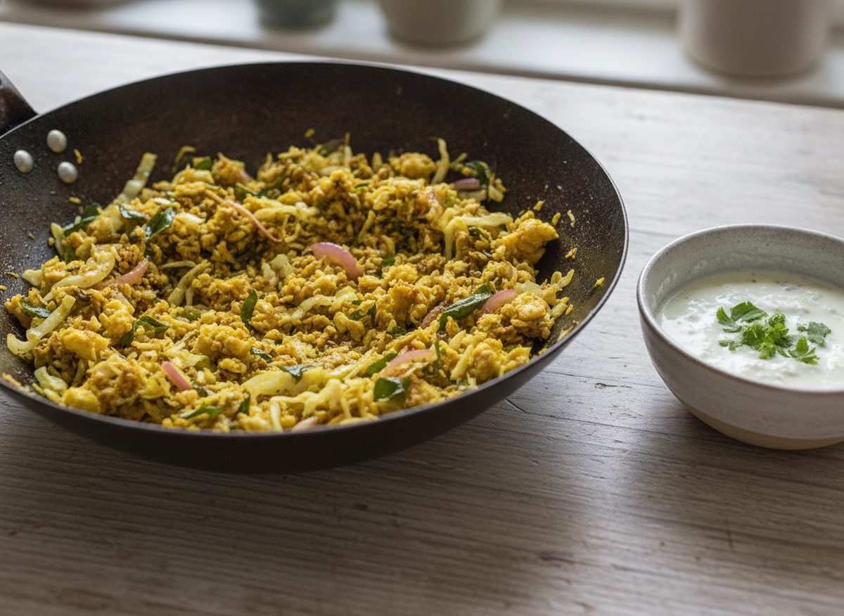 Egg Kothu with Cabbage