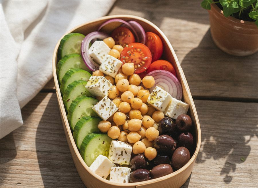 Greek Salad with Feta & Chickpeas