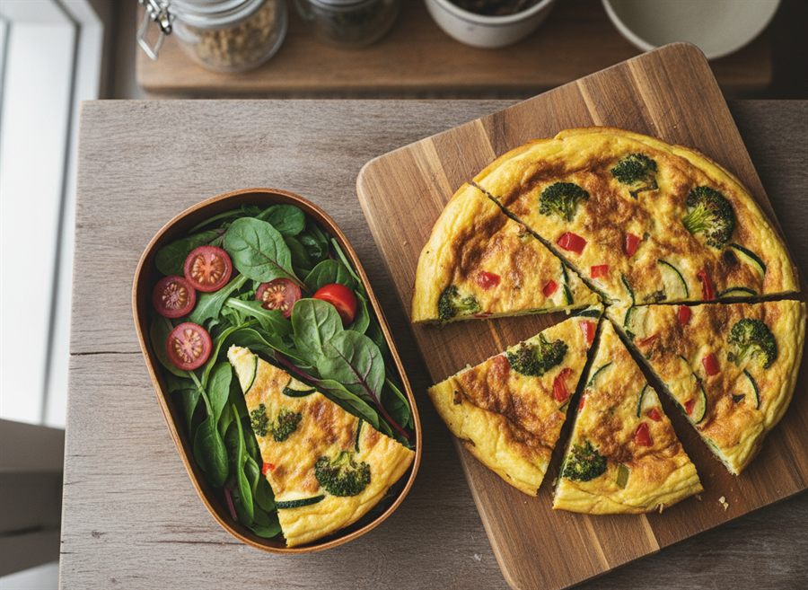 Frittata Slice with Salad