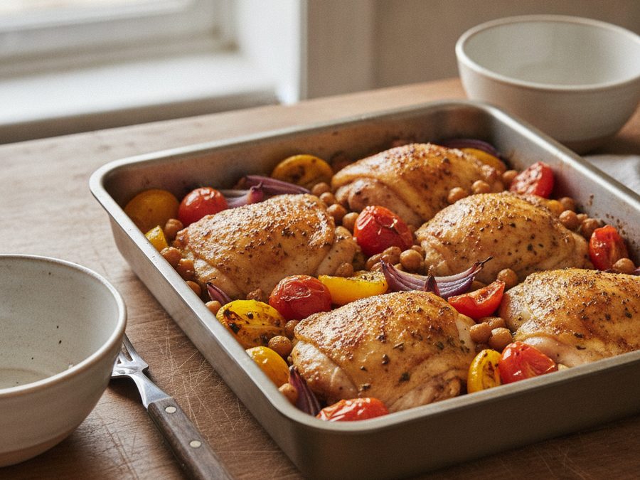 Chicken, Chickpea & Tomato Traybake