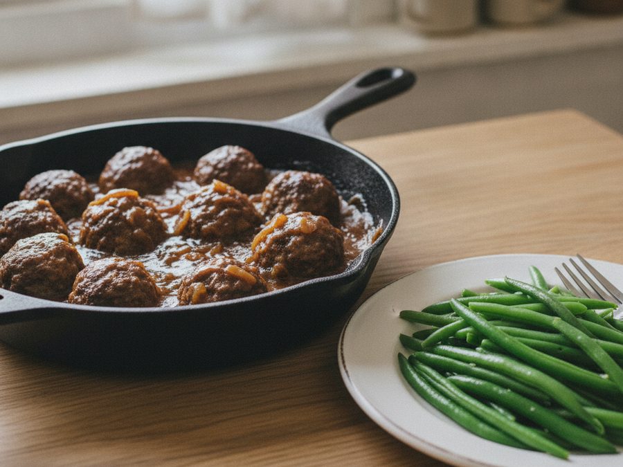 Beef Meatballs in Onion Gravy