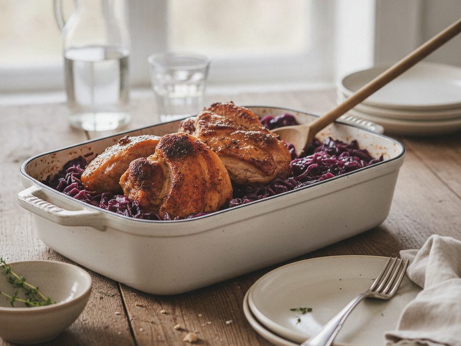 Braised Pork Shoulder with Red Cabbage