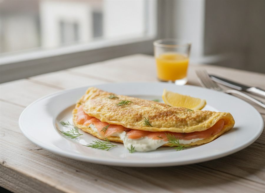 Smoked Salmon & Cream Cheese Omelette