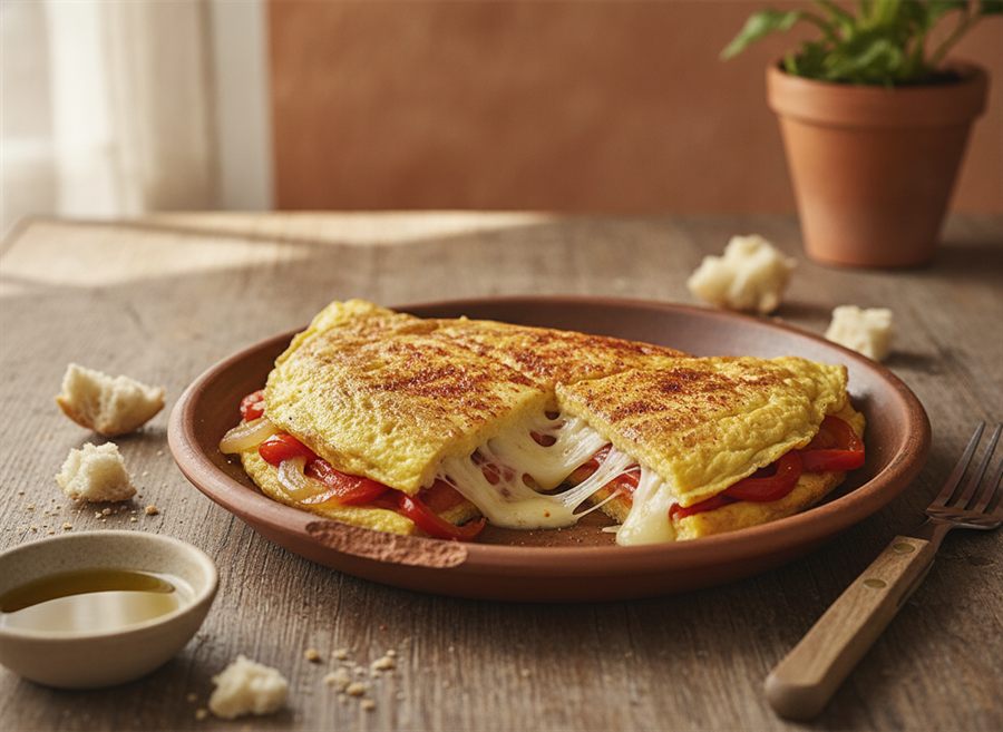 Spanish-Style Pepper & Onion Omelette