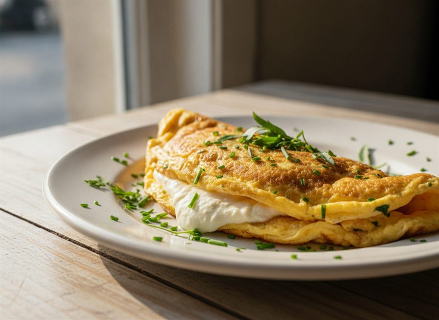 Goat’s Cheese & Herb Omelette
