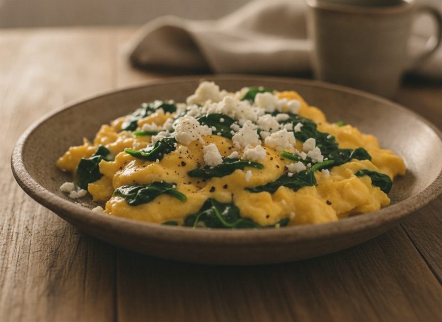 Scrambled Eggs with Spinach