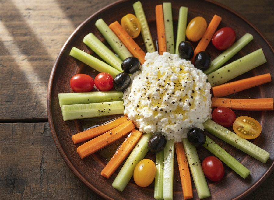 Cottage Cheese & Crunchy Veg Plate