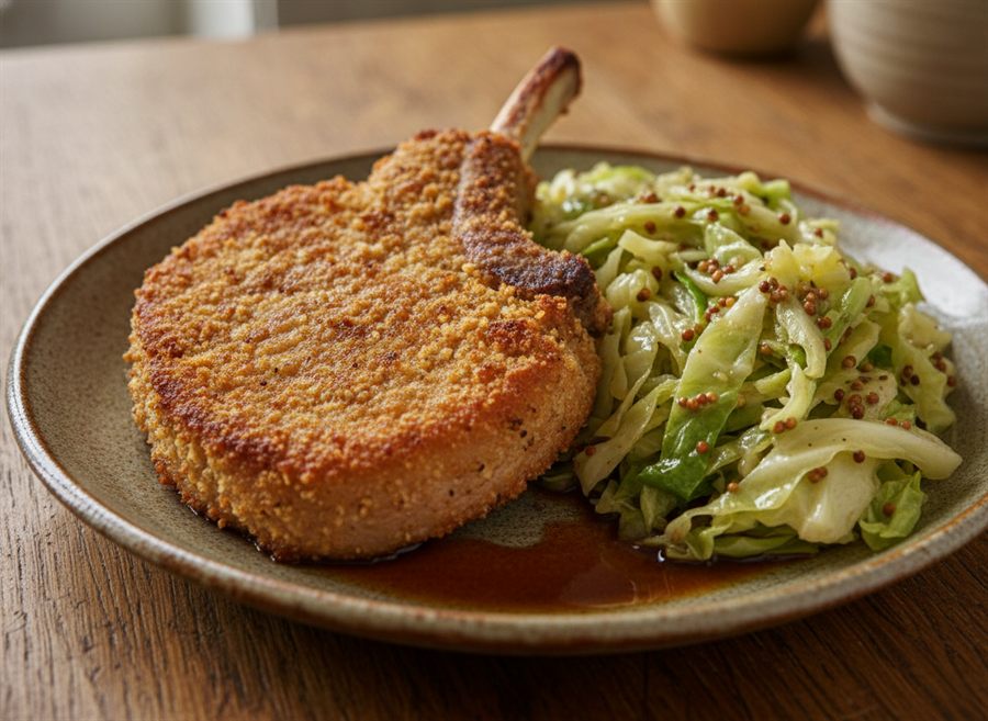 Pork Chops with Buttered Cabbage