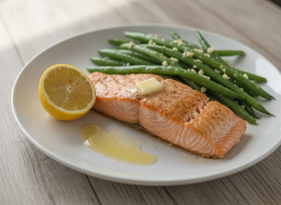 Salmon with Green Beans & Butter