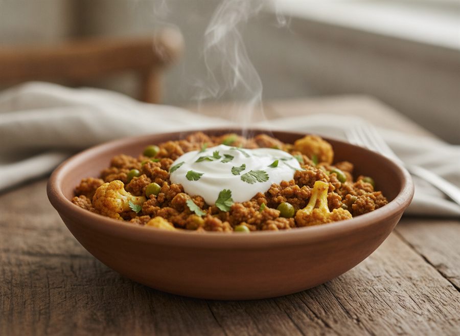Spiced Beef Keema with Cauliflower
