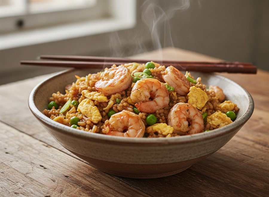 Prawn & Egg Cauliflower ‘Fried Rice’