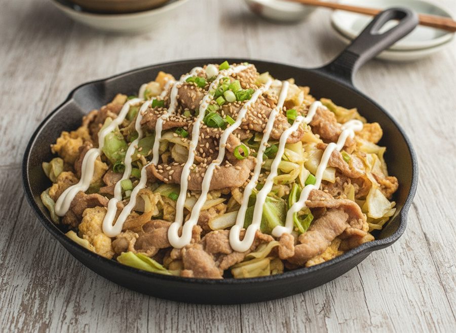 Japanese Pork & Cabbage Okonomi-Style