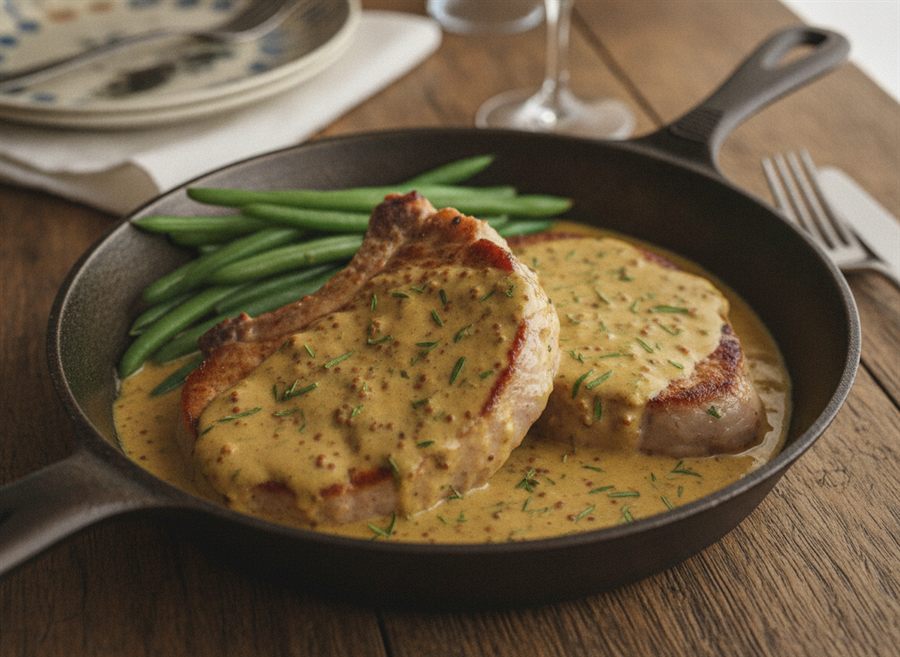 Pork Chops with Mustard Cream