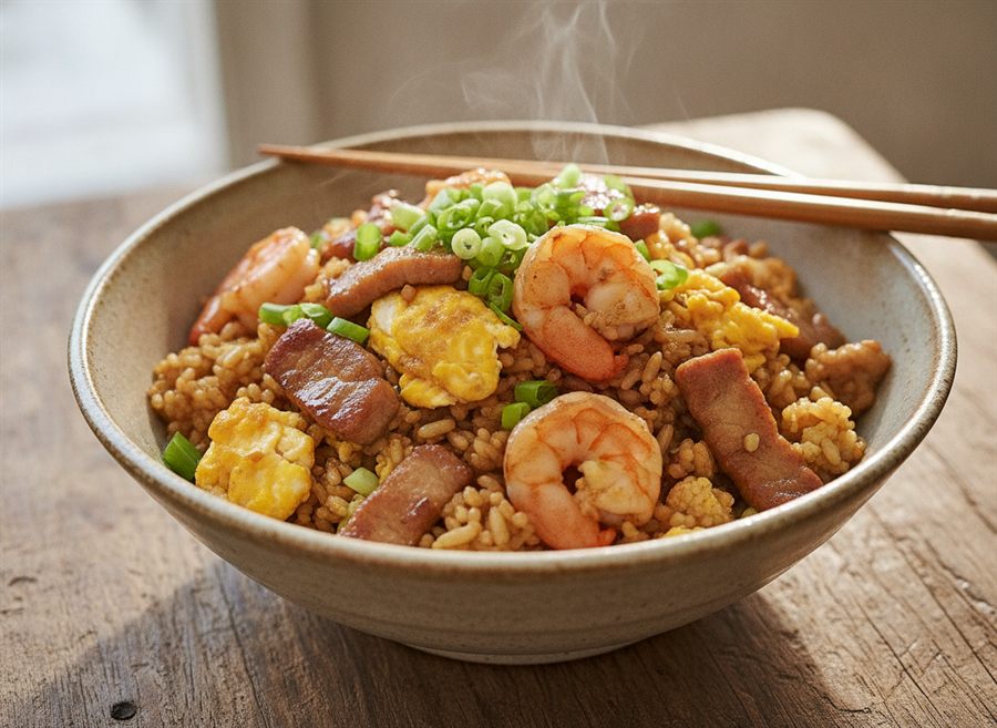 Pork & Prawn Cauliflower ‘Fried Rice’