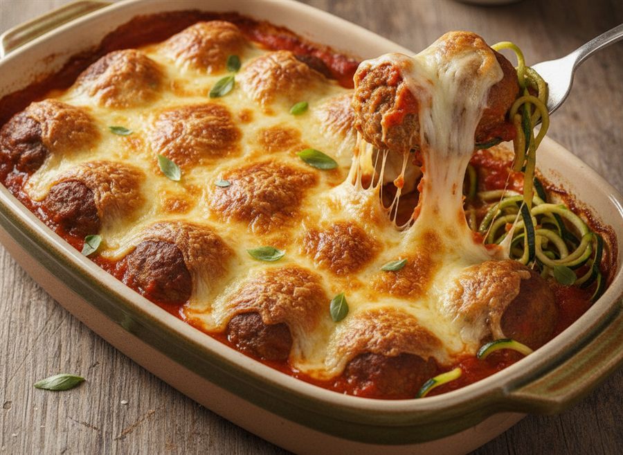 Pork Meatball & Courgetti Bake