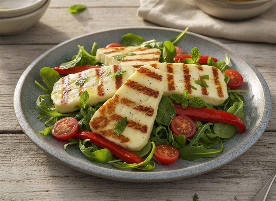 Halloumi & Roasted Pepper Salad