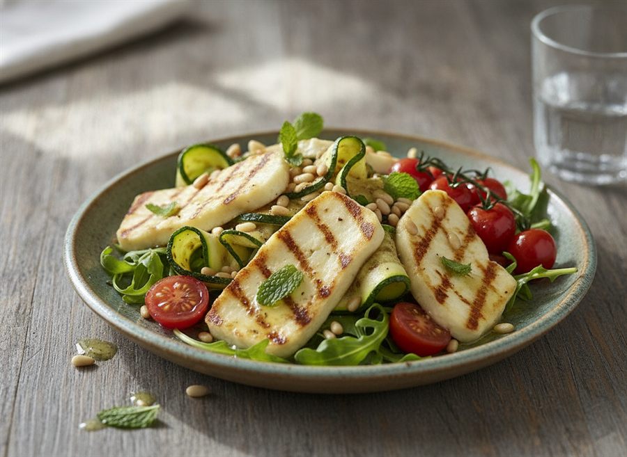 Warm Halloumi & Courgette Salad