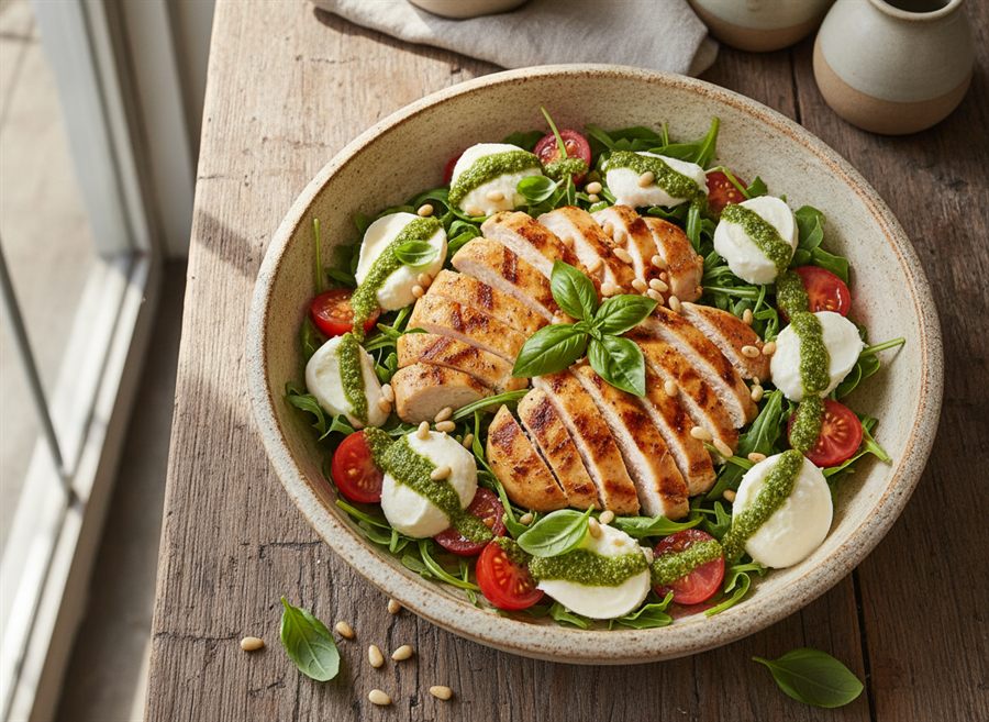 Pesto Chicken & Mozzarella Salad
