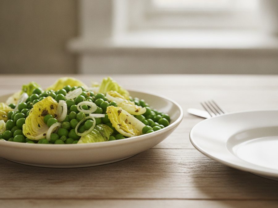 Peas with Lettuce & Spring Onions