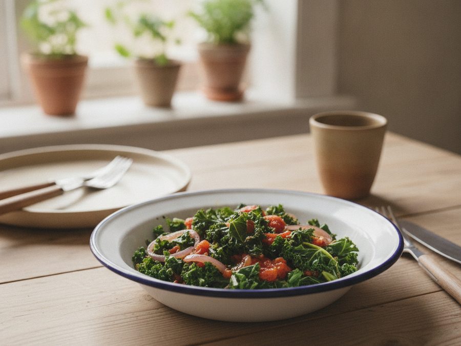 Sukuma Wiki (Braised Greens with Tomato)